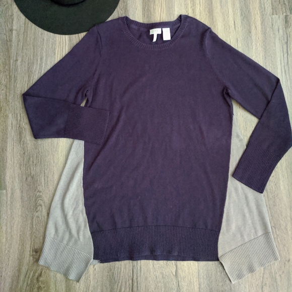 Logo Lori Goldstein Colorblock Sweater Large - Picture 1 of 6